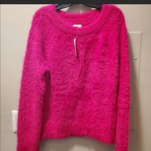 Hot pink fuzzy sweater